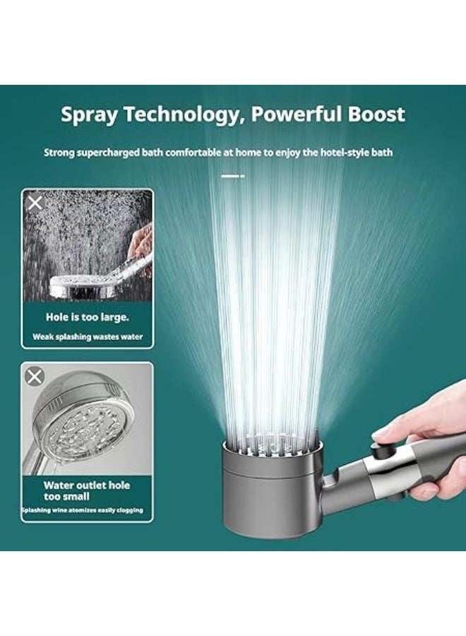 High Pressure Filtered Shower Head - 2-in-1 Handheld, Pause Button, Multiple Spray Modes, Multi-Stage Filtration Beads for Hard Water, Water-Saving - Image 3